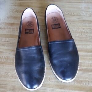 Fitflop Black Leather Espadrille Loafers US 8 / EU 39